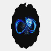 Glowing infinity with blue rose ornament karte (Rechts)