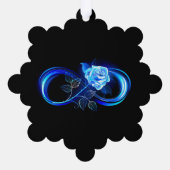 Glowing infinity with blue rose ornament karte (Rückseite)