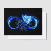 Glowing infinity with blue rose pergament einladungen (Versetzt)