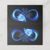 Glowing infinity with blue rose platzkarte (Außenseite Aufgefaltet)