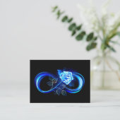 Glowing infinity with blue rose platzkarte (Stehend Vorderseite)
