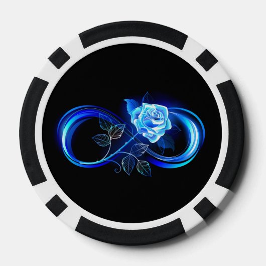 Glowing infinity with blue rose pokerchips (Rückseite)