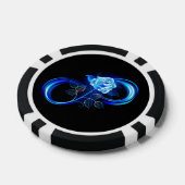 Glowing infinity with blue rose pokerchips (Einzeln)