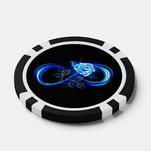 Glowing infinity with blue rose pokerchips (Einzeln)
