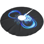 Glowing infinity with blue rose polyester weihnachtsbaumdecke (Schrägansicht)