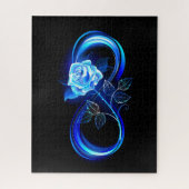 Glowing infinity with blue rose puzzle (Vertikal)