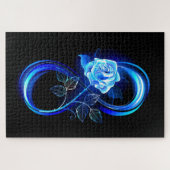 Glowing infinity with blue rose puzzle (Horizontal)