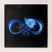 Glowing infinity with blue rose puzzle (Vertikal)