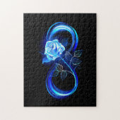 Glowing infinity with blue rose puzzle (Vertikal)