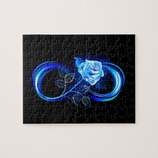 Glowing infinity with blue rose puzzle (Horizontal)