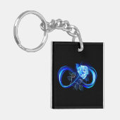 Glowing infinity with blue rose schlüsselanhänger (Vorderseite links)