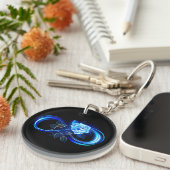 Glowing infinity with blue rose schlüsselanhänger (Vorderseite rechts)