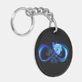 Glowing infinity with blue rose schlüsselanhänger (Vorderseite links)