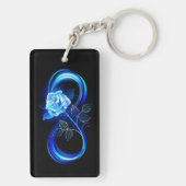 Glowing infinity with blue rose schlüsselanhänger (Rückseite)