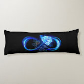 Glowing infinity with blue rose seitenschläferkissen (Rückseite)