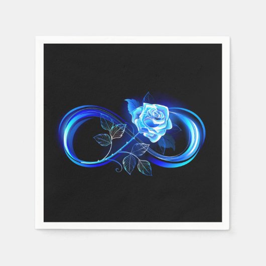 Glowing infinity with blue rose serviette (Vorderseite)