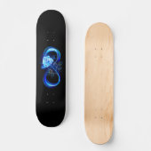 Glowing infinity with blue rose skateboard (Vorderseite)