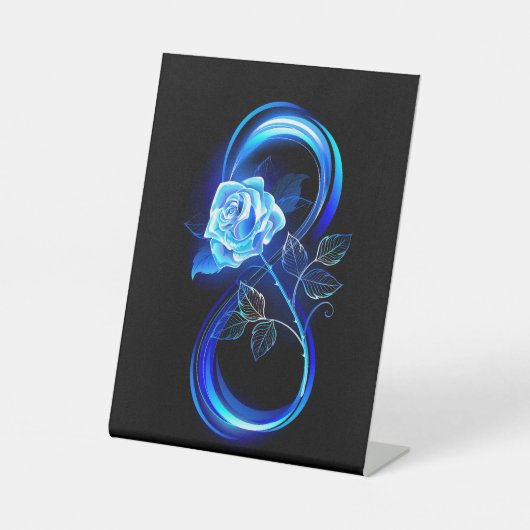 Glowing infinity with blue rose sockelschild (Vorderseite)