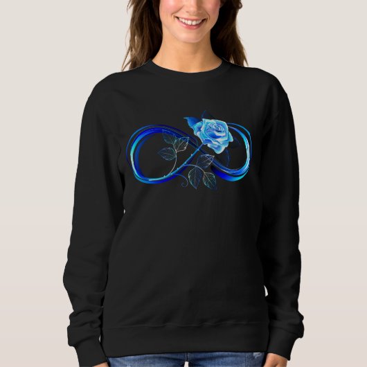 Glowing infinity with blue rose sweatshirt (Vorderseite)