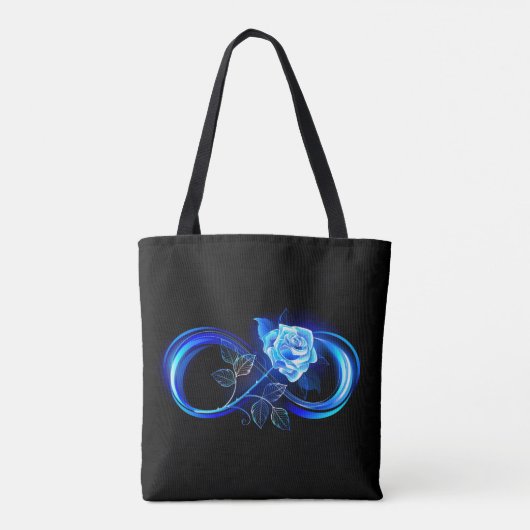 Glowing infinity with blue rose tasche (Rückseite)