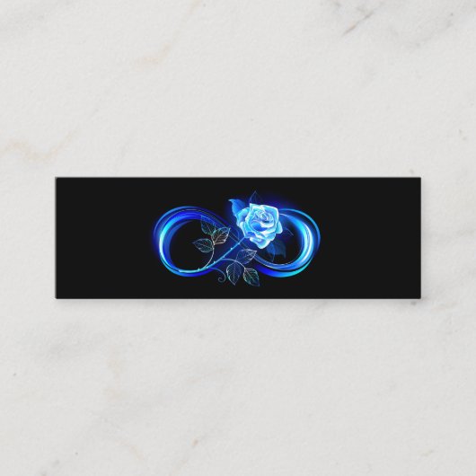 Glowing infinity with blue rose telefonnummerkarte (Vorderseite)