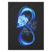 Glowing infinity with blue rose tischdecke (Vorderseite)