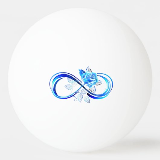 Glowing infinity with blue rose tischtennisball (Vorderseite)