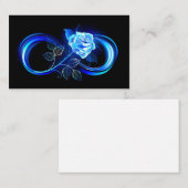 Glowing infinity with blue rose visitenkarte (Vorne/Hinten)