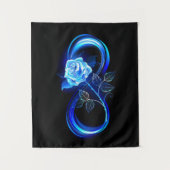 Glowing infinity with blue rose wandteppich (Vorderseite)