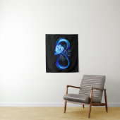 Glowing infinity with blue rose wandteppich (Beispiel)