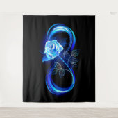 Glowing infinity with blue rose wandteppich (Vorderseite)