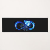 Glowing infinity with blue rose yogamatte (Rückseite (Horizontal))