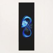 Glowing infinity with blue rose yogamatte (Rückseite)