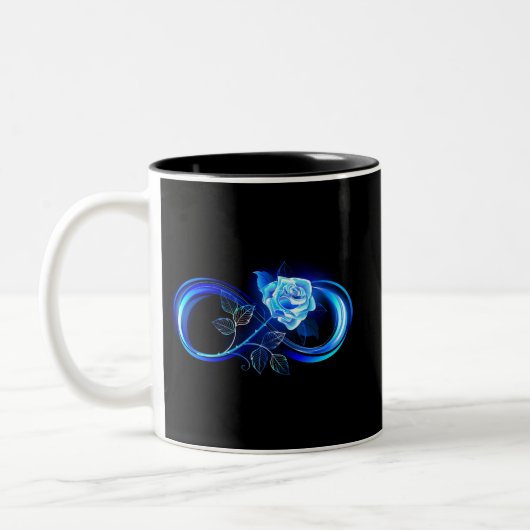 Glowing infinity with blue rose zweifarbige tasse (Links)