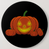 Glowing Jack-o'-Lantern Pumpkin Button (Vorderseite)