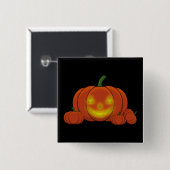 Glowing Jack-o'-Lantern Pumpkin Button (Vorne & Hinten)