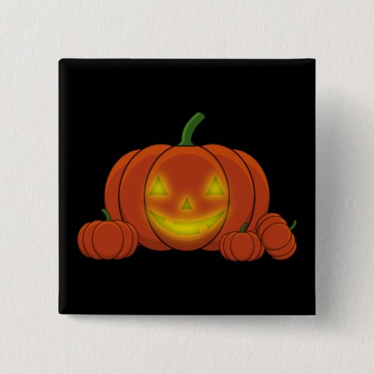 Glowing Jack-o'-Lantern Pumpkin Button (Vorderseite)