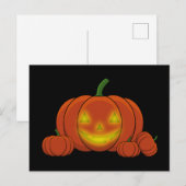 Glowing Jack-o'-Lantern Pumpkin Feiertagspostkarte (Vorne/Hinten)