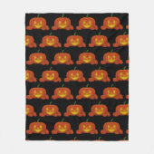 Glowing Jack-o'-Lantern Pumpkin Fleecedecke (Vorderseite)