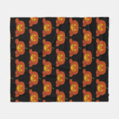 Glowing Jack-o'-Lantern Pumpkin Fleecedecke (Vorderseite (Horizontal))