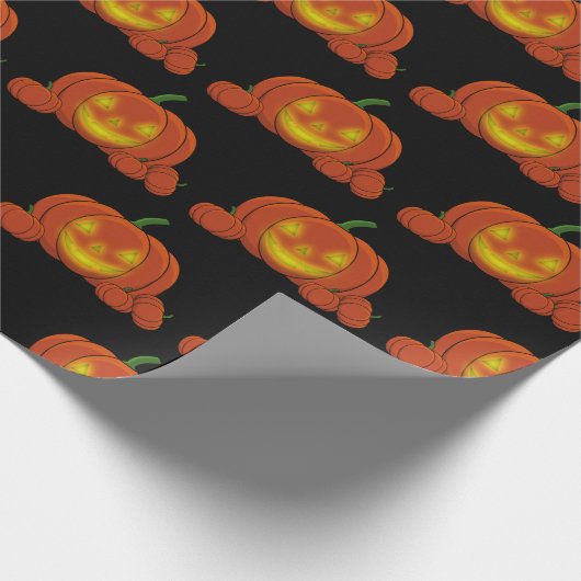 Glowing Jack-o'-Lantern Pumpkin Geschenkpapier (Ecke)