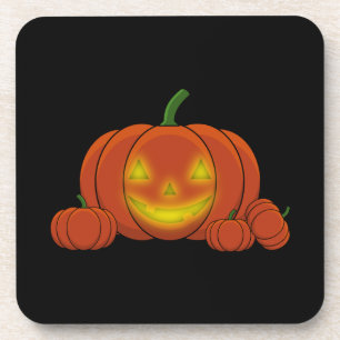 Glowing Jack-o'-Lantern Pumpkin Getränkeuntersetzer