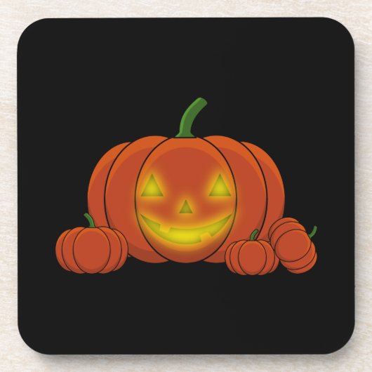 Glowing Jack-o'-Lantern Pumpkin Getränkeuntersetzer (Vorderseite)