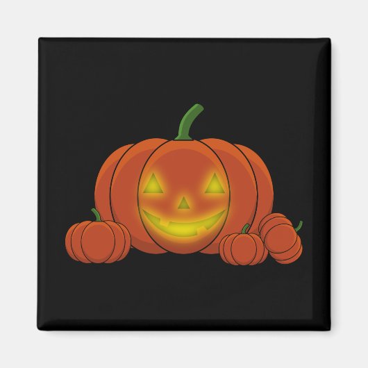 Glowing Jack-o'-Lantern Pumpkin Magnet (Vorne)