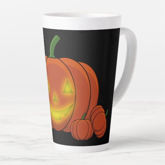 Glowing Jack-o'-Lantern Pumpkin Milchtasse (Rechte Ecke)