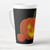 Glowing Jack-o'-Lantern Pumpkin Milchtasse (Linke Ecke)