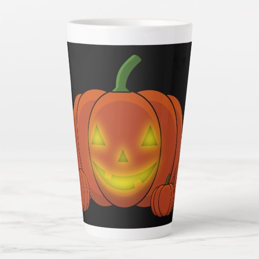 Glowing Jack-o'-Lantern Pumpkin Milchtasse (Vorderseite)