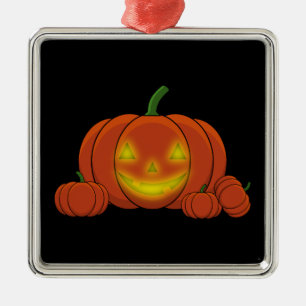 Glowing Jack-o'-Lantern Pumpkin Ornament Aus Metall
