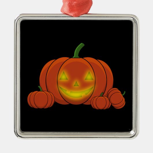 Glowing Jack-o'-Lantern Pumpkin Ornament Aus Metall (Vorne)