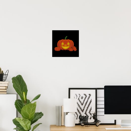 Glowing Jack-o'-Lantern Pumpkin Poster (Heimbüro)